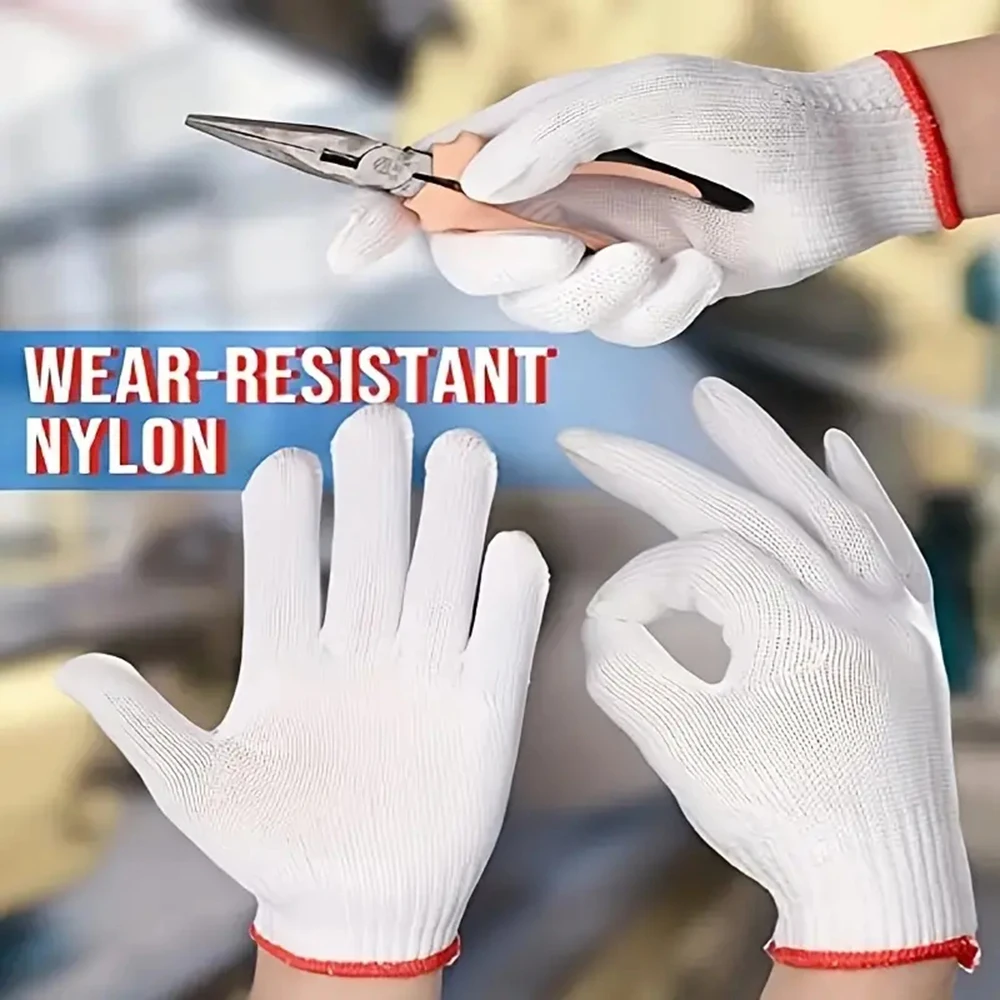 Unisex String Knit Work Gloves Multifunctional Reusable Gloves For Construction