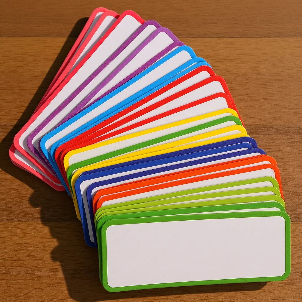 27 قطعة تسميات مغناطيسية 8x3 سنتيمتر الجافة محو مغناطيس الثلاجة ملصقات ملونة الزاوية المستديرة قابلة لإعادة الاستخدام السبورة مكتب المنزل علامة المجلس