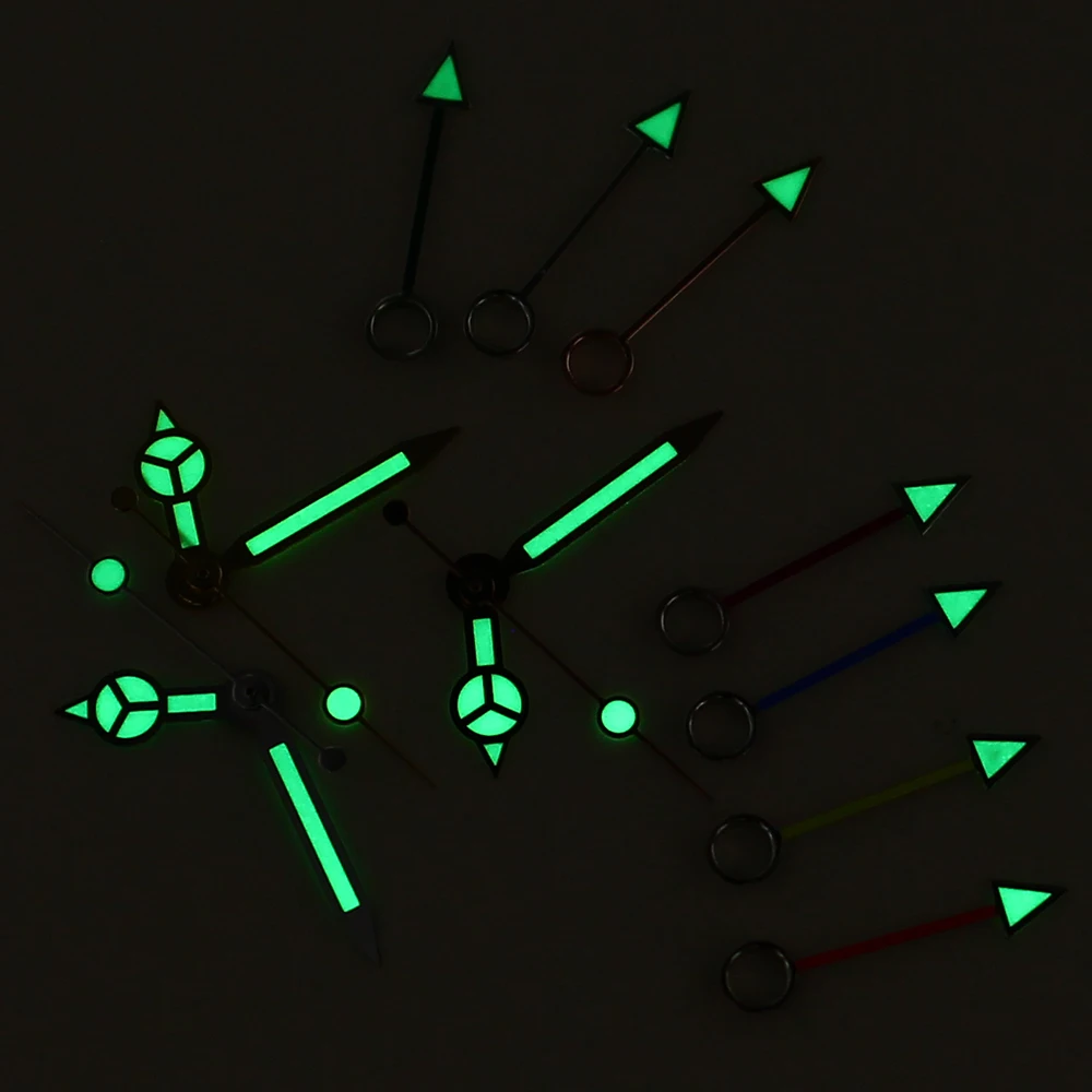 그린 C3 야광 시계 바늘, NH34 무브먼트 로즈 골드 실버, 7.8x12x12.5x12.5mm, NH34 시계 액세서리 포인터, GMT 마스터