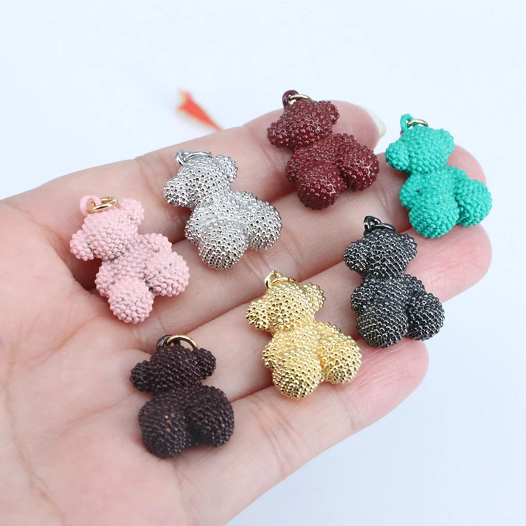 

HOT 5pcs -21*13mm 18k Gold Plated Bear Pendant Necklace Charms Jewelry Making Supplies DIY Handmade Brass Accessories