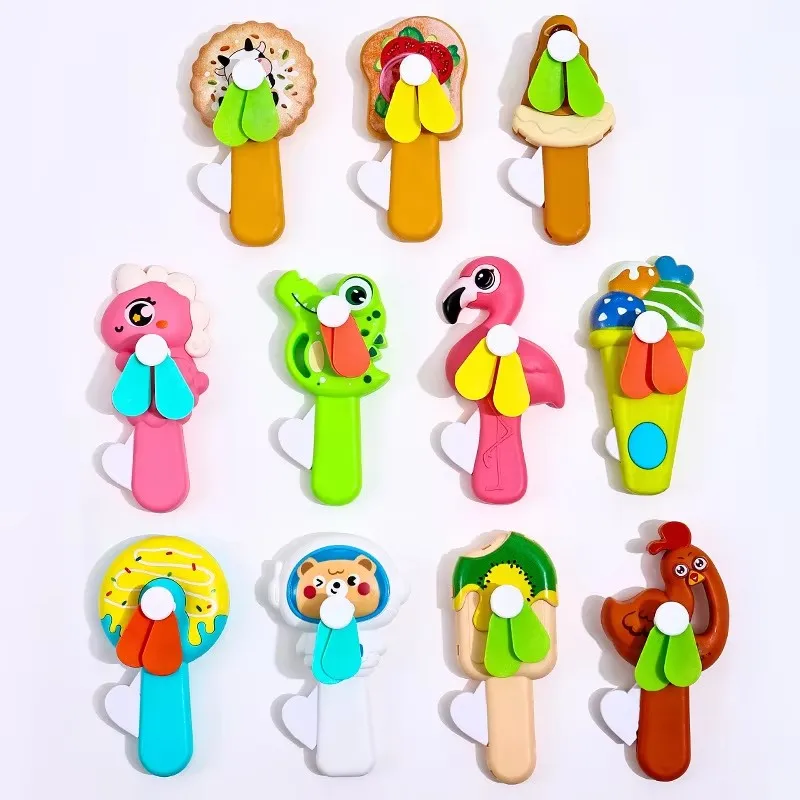Fun Quiet No Battery Summer Cooling Hand Press Fan Cute Cartoon Portable Mini Handheld Outdoor Camping Daily Use Gift for Adults