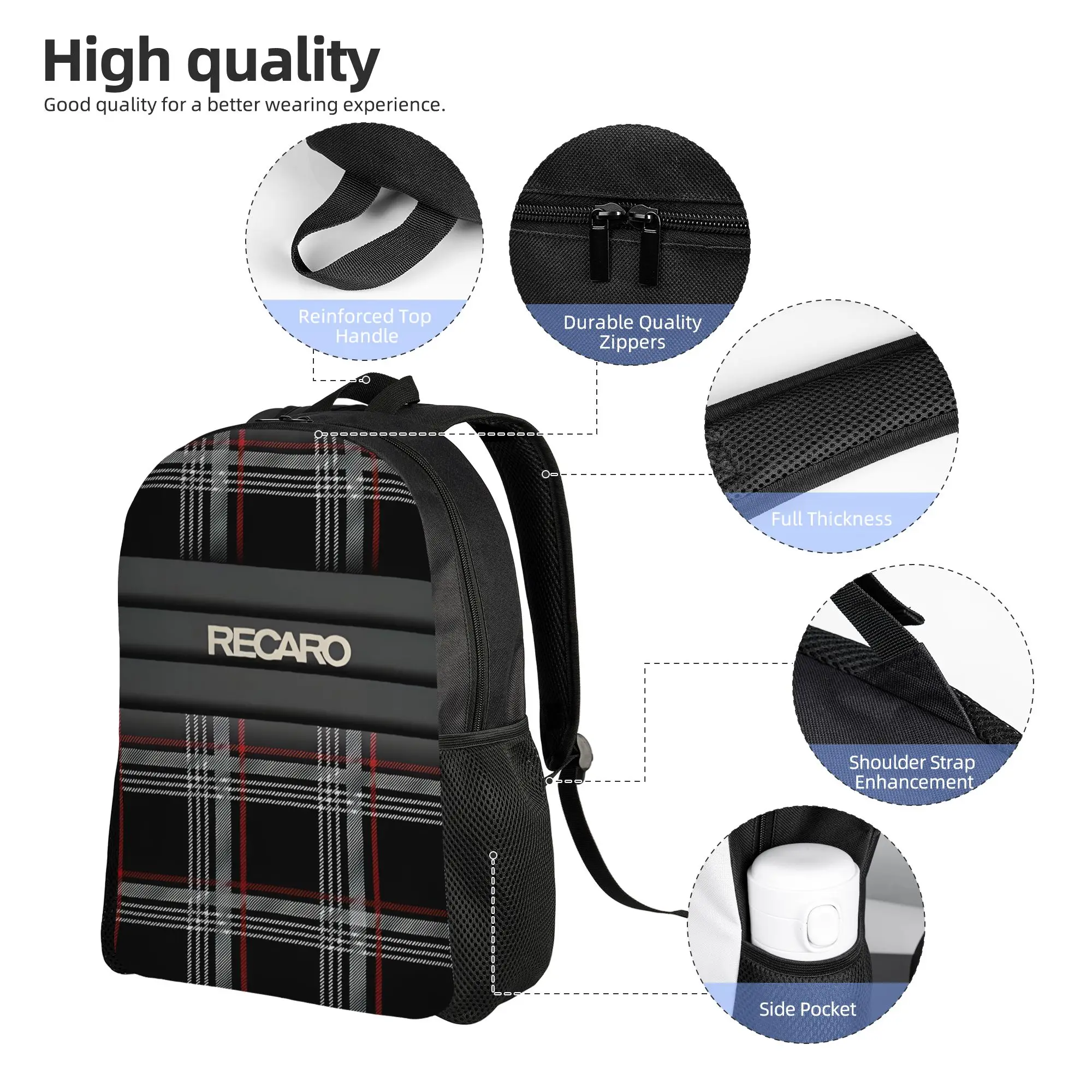 Back to school season Recaro Upholstery Knapsack  Students Portable Backpack view 3