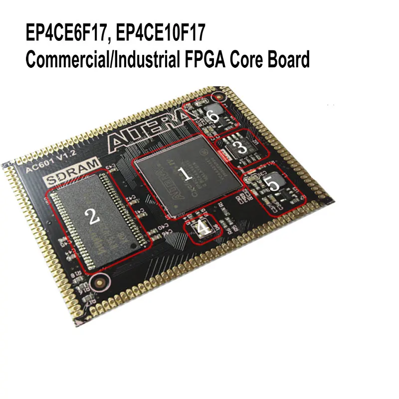 EP4CE6/EP4CE10 FPGA Core Board SDRAM Stamp Hole