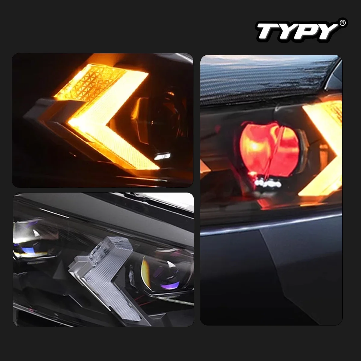 

TYPY Новый светодиодный налобный фонарь, модернизированный для Ford Mondeo Red Demon Eye 2013-2016, динамический сигнальный налобный фонарь, автоаксессуары
