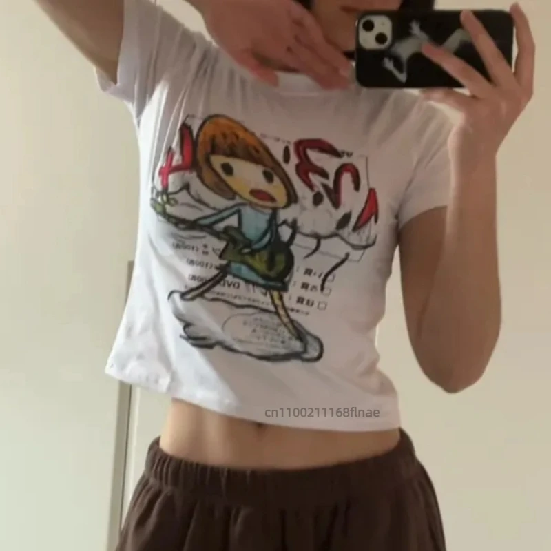 شارع فستان رقص المرأة تي شيرت جديد ثلاثية الأبعاد الرسوم المتحركة أنيمي قصيرة الأكمام الجولة الرقبة البنطال القصير الشارع الهيب هوب ملابس كاجوال