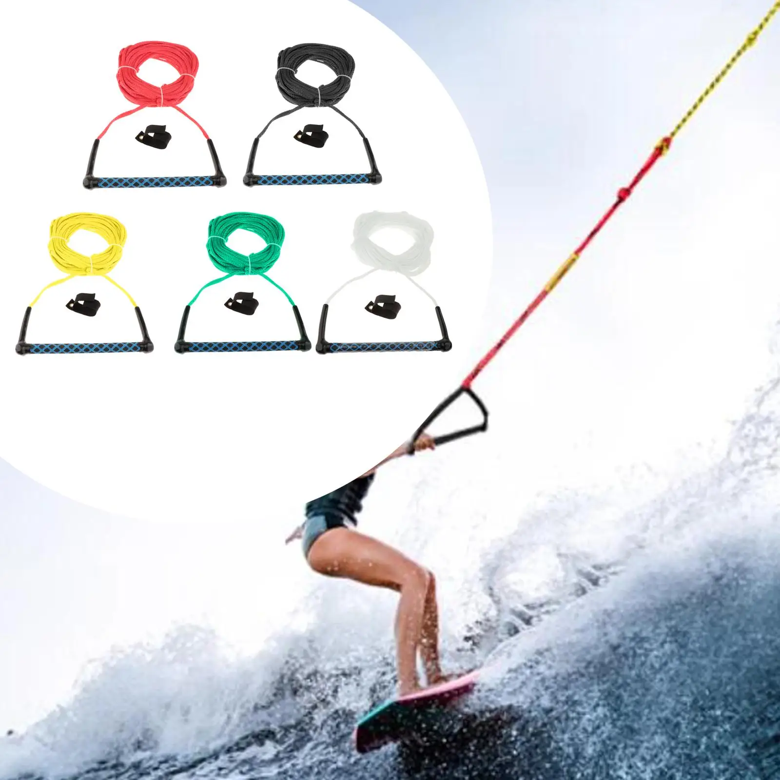 Durable Wakeboard Tow Rope Heavy Duty PP Material Comfortable Grip Ski Surfing Rope for Water Skiing and Boating