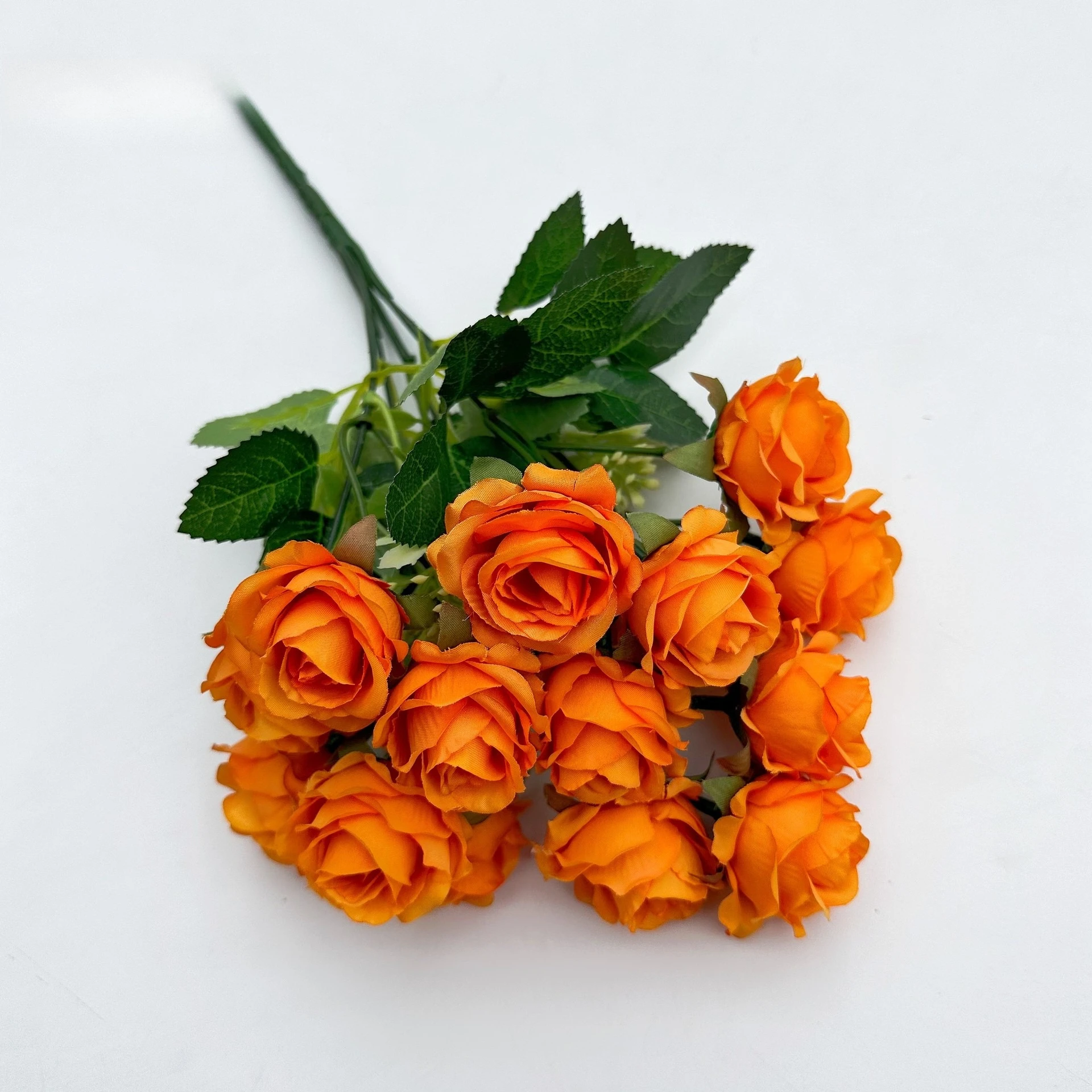 15 Köpfe Künstliche Seidenrosen Brautstrauß für Heim, Hochzeit, Blumenarrangement, Garten, Künstliche Blumen, DIY-Geschenk, Deko – Detail 9