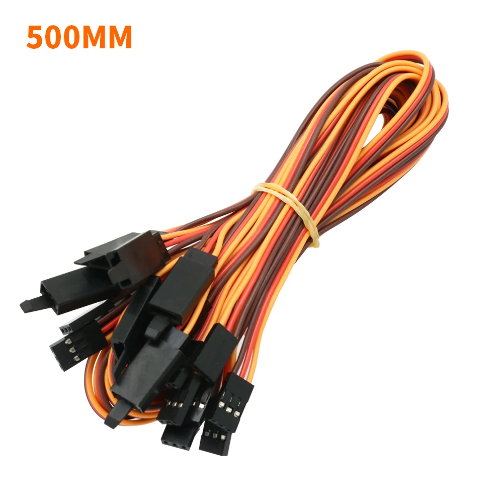 10 Stück 100 / 150 / 200 / 300 / 500 / 1000mm Anti-Verlust 60-adriger Servo-Verlängerungskabel für RC Futaba JR Stecker auf Buchse