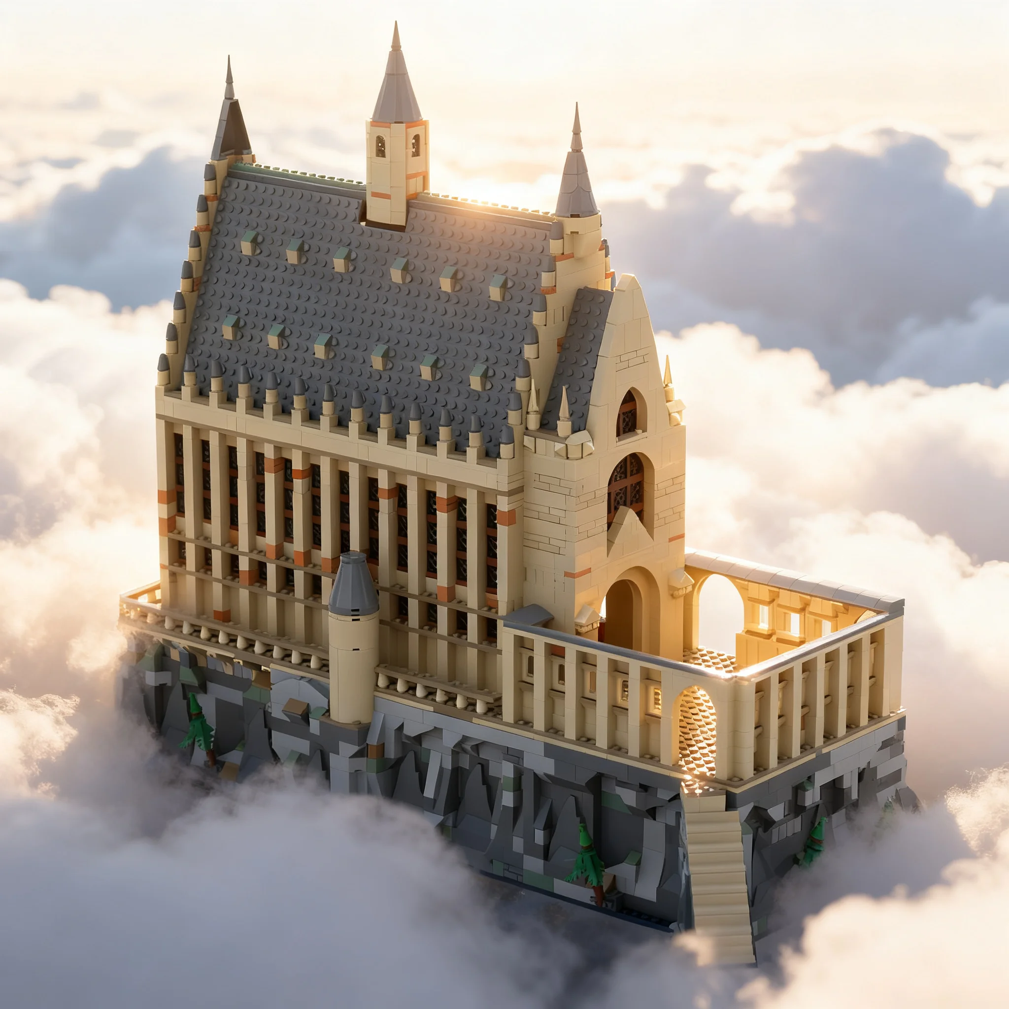 1987pcs MOC Great Hall Upgrade Model Building Blocks Toys Architecture Christmas Gift Birthday Assemble Education Brick Creative