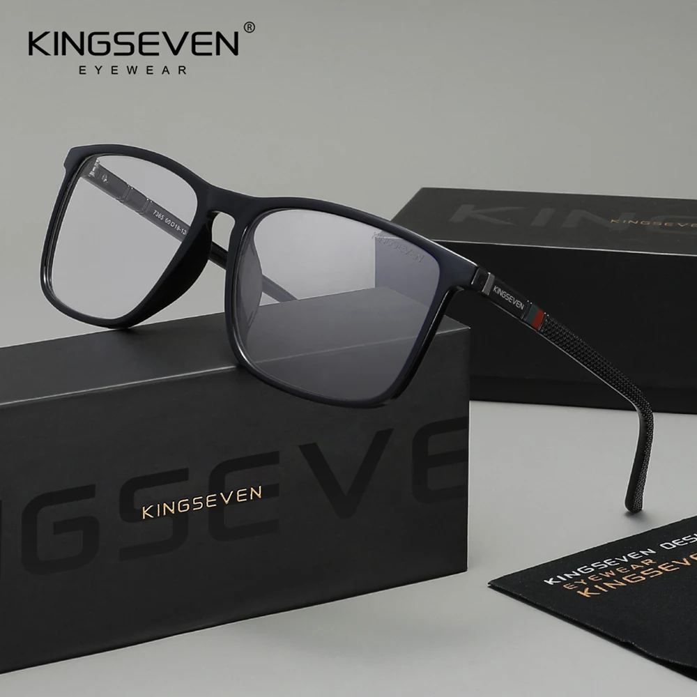 KINGSEVEN Rectangular Anti Blue Light Blocking Glasses Men Women Computer Blue Ray Block Eyewear Daily Glasses