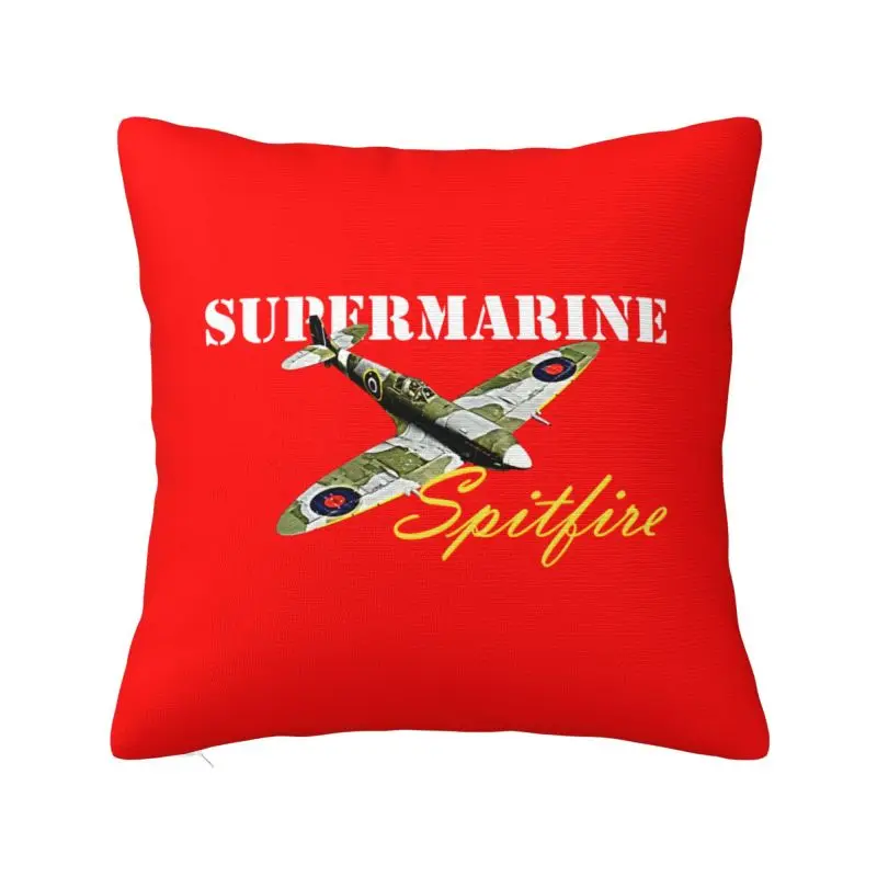 

Custom Supermarine Spitfires Raf Nordic Throw Pillow Covers Fighter Plane WW2 War Pilot Aircraft Airplane Cushion Cover