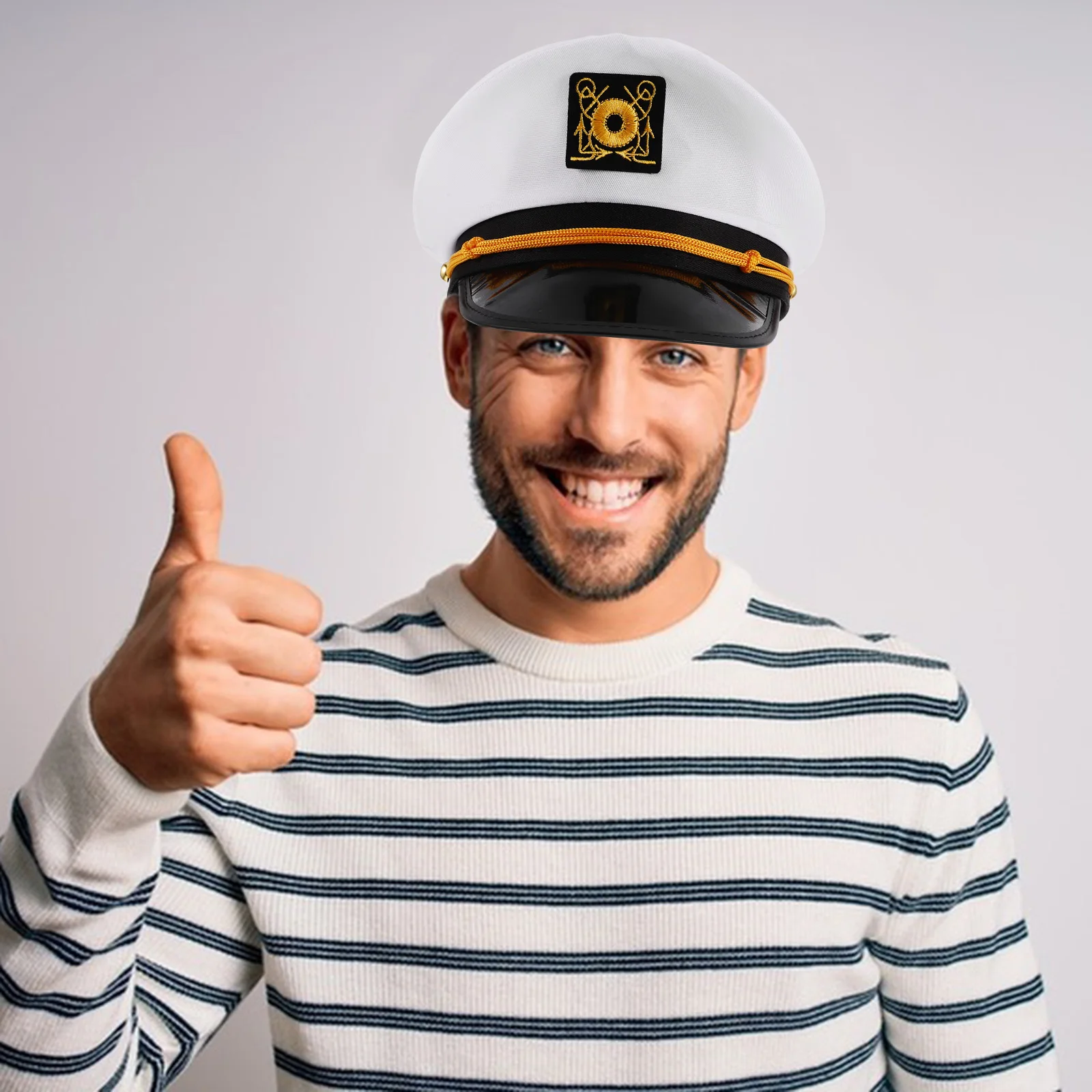 

White Sailor Hat Navy Marine Cap for Men Party Carnival Bride Boat Decorations Captain Yacht Pilot Flat Top Design Comfortable