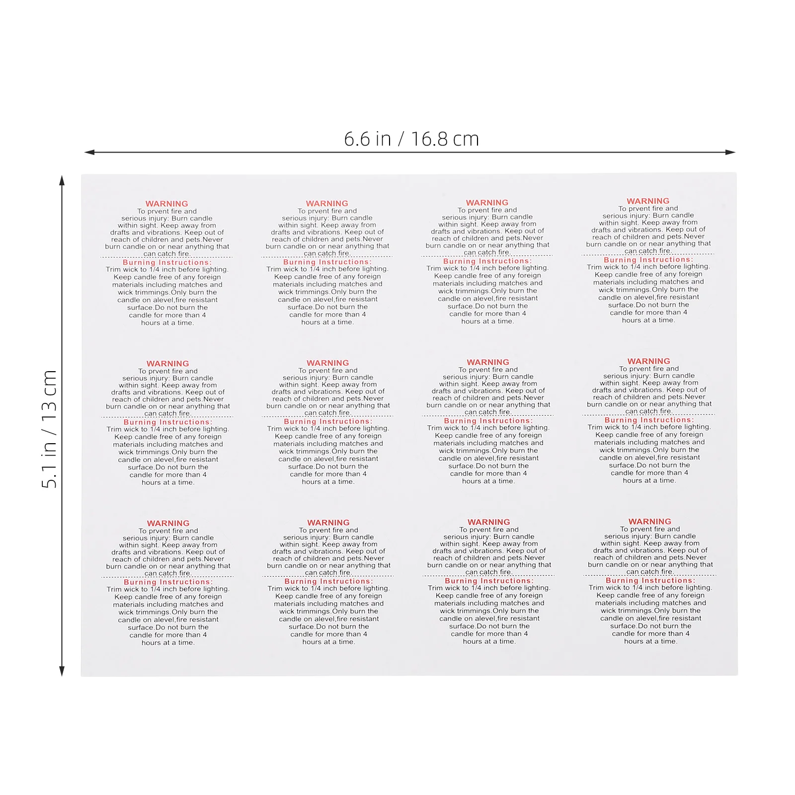 10 Sheets High Temperature Warning Stickers Coated Paper Aromatherapy C Labels Heat Resistant Safety Signs Traffic Warning