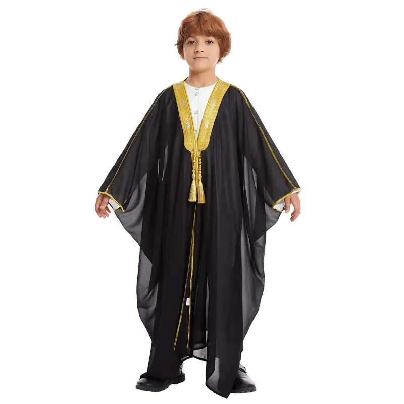 Eid Muslim Boys Robe Dishdasha Children Open Abaya Prayer Kaftan Ramadan Morocco Jubba Modest Islamic Dubai Saudi Abayas Thobe