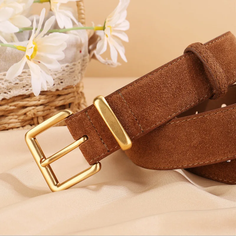 

Роскошные замшевые женские поясные ремни из искусственной кожи, универсальные повседневные джинсовые ремни, женские пояса с золотой пряжкой Cinturones Ceinture