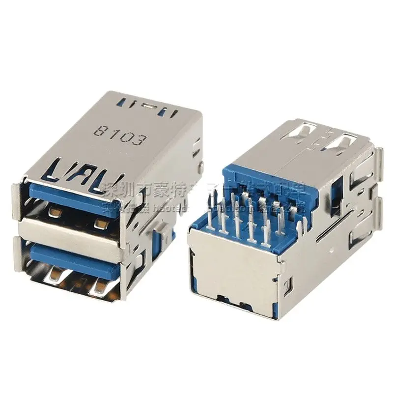 5pcs/ GSB3115371RF1HR imported sink type double layer USB3.0 * 2 A type female socket connector