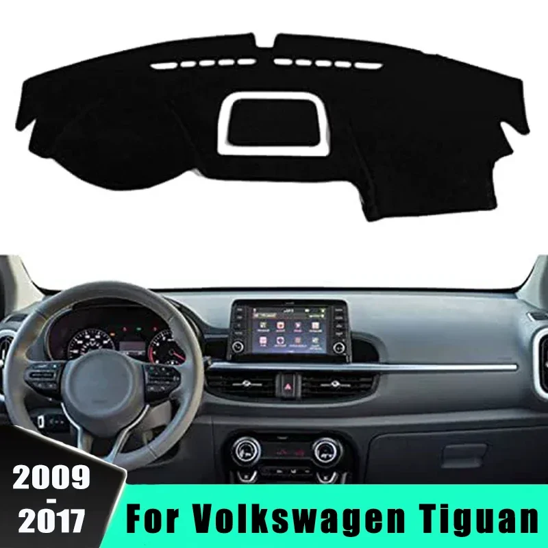 

Для моделей Volkswagen Tiguan 2009-2017, крышка приборной панели автомобиля, козырек от солнца, коврики, избегайте световых накладок, защитная панель приборов