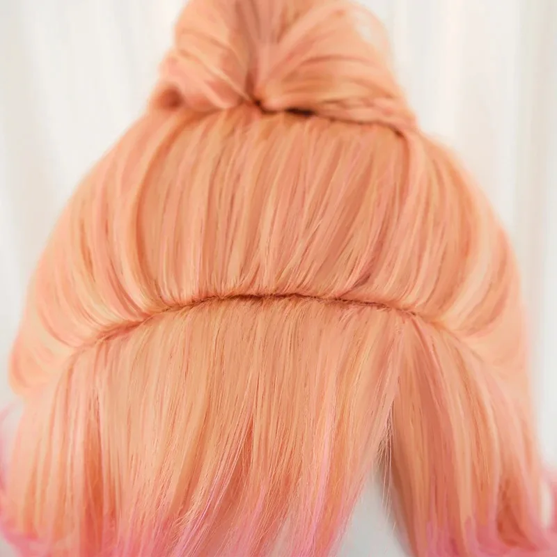 ROLECOS Spiel LOL Prestige Kristall Rose Lux Cosplay Perücke 60 cm Farbverlauf Frauen Perücken Hitzebeständige Synthetische Haar
