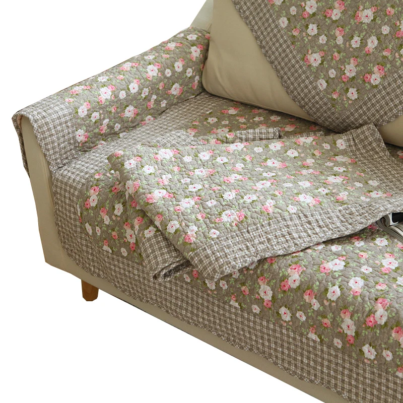 New Spring Summer Floral Pattern Sofa Cover Mat Pillow Fashion Comfortable Non-slip Sofa Towel L-shaped Furniture Back Sofa Case