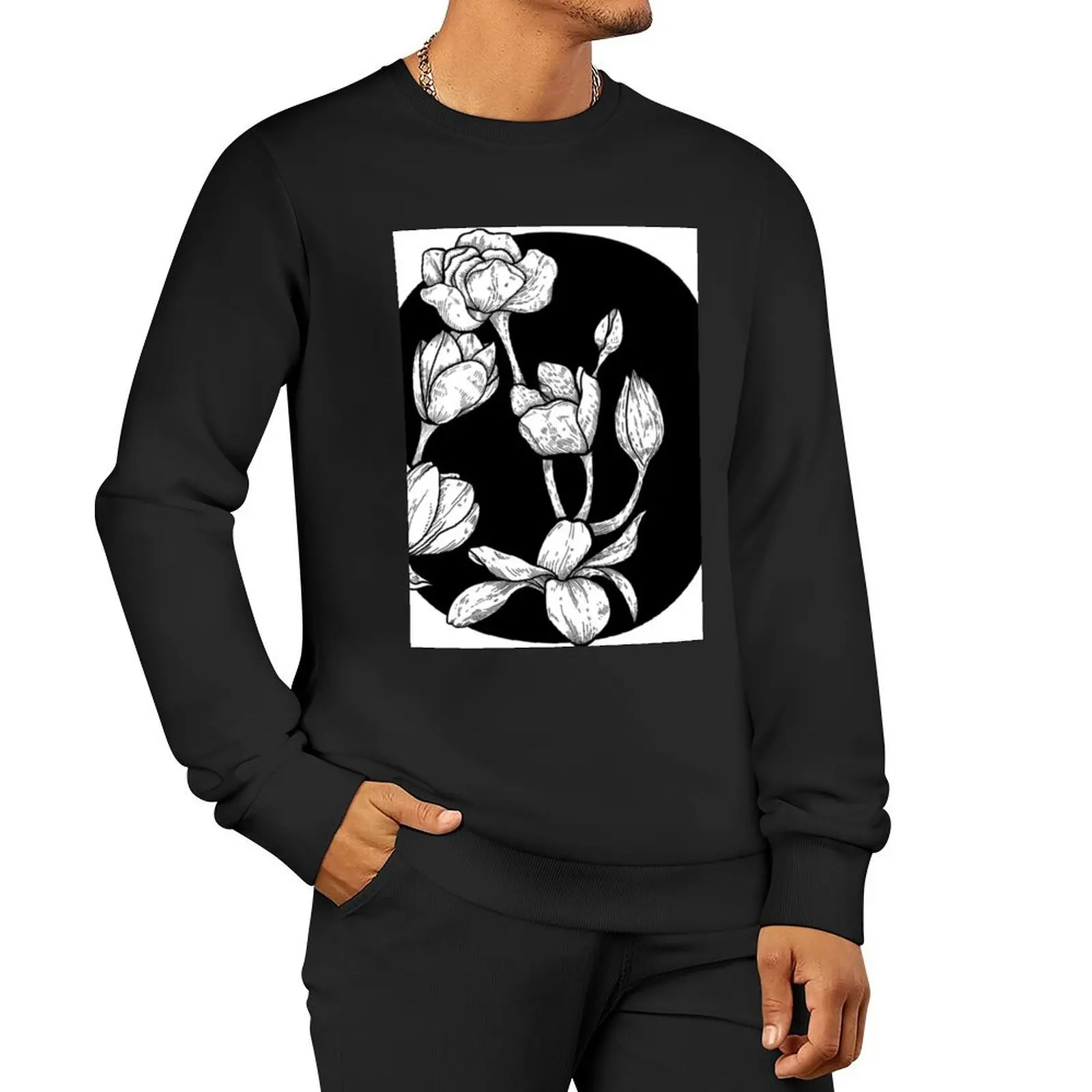 Flowers Pullover Hoodie men's sweat-shirt set hooded sweatshirts