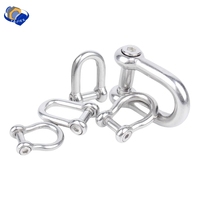 M5 M6 M8 M10 M12 Straight Dee Shackles Short 304 Stainless Steel Breaking Hexagonal Socket Screw D Shackle Hooks Boat Rigging