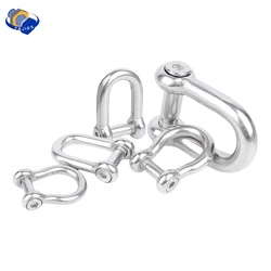 M5 M6 M8 M10 M12 Straight Dee Shackles Short 304 Stainless Steel Breaking Hexagonal Socket Screw D Shackle Hooks Boat Rigging