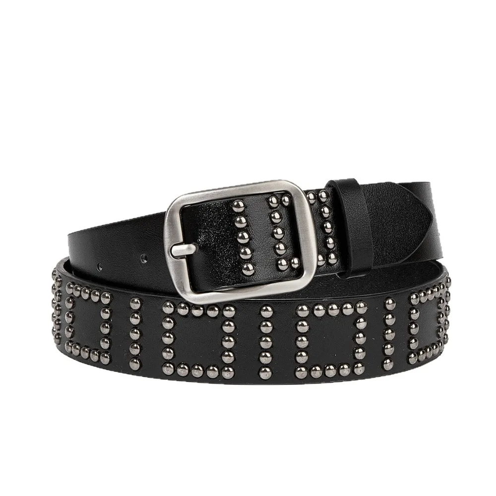 

Fashion Trendy Design Punk Rivet Belts Y2K All-match Waist Belt Heavy Metal Jeans Belt For Women Man