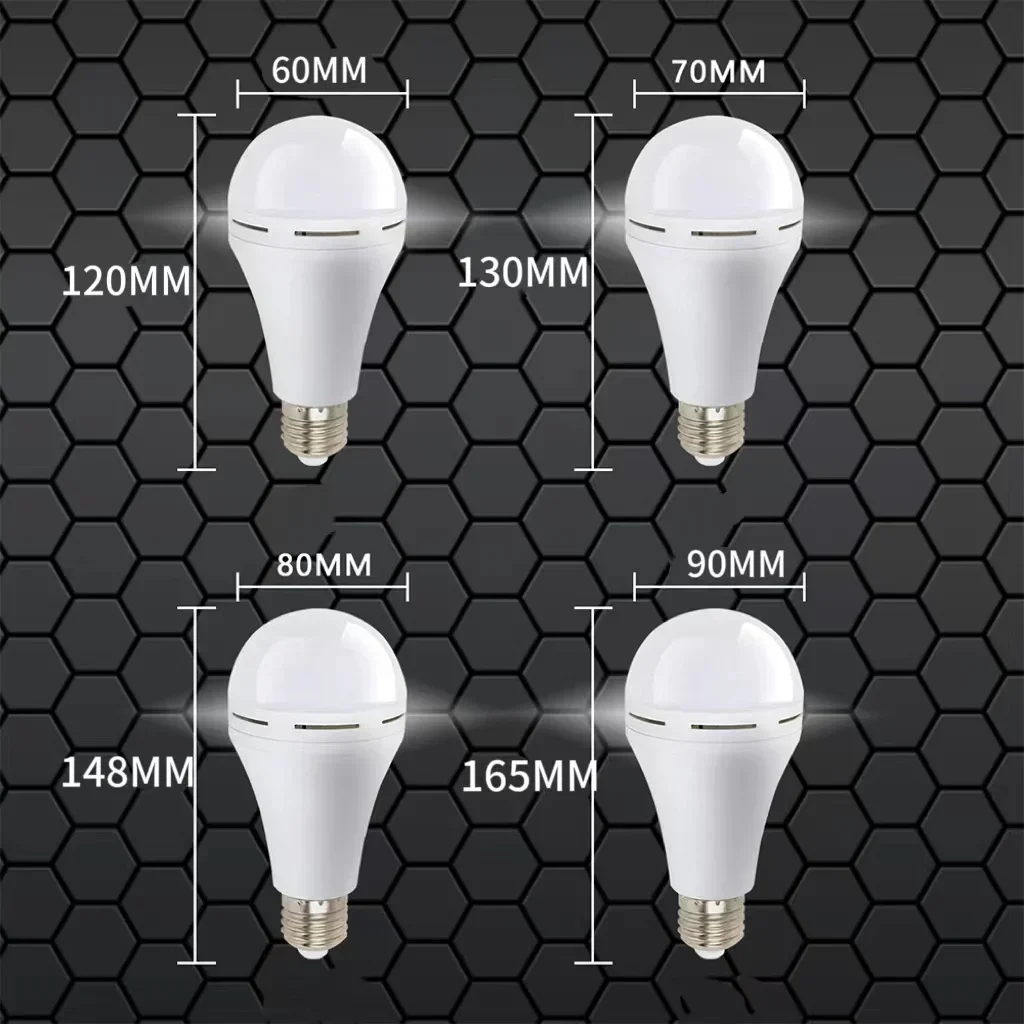 LED Emergency Light Bulb Super Bright Energy-saving E27 Screw Light Bulb Power Outage Automatic Lighting Charging Light Bulb