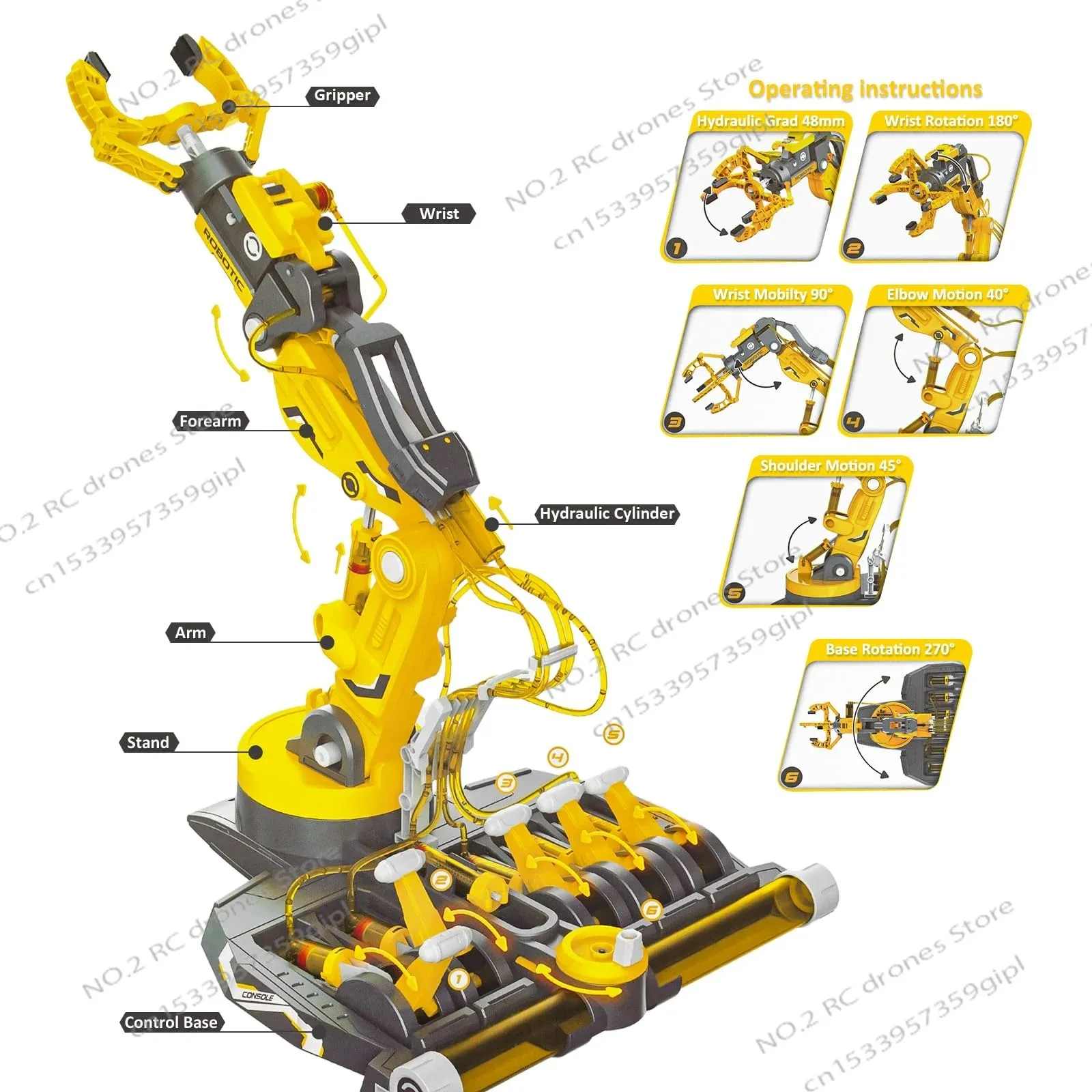 Fai da te 3 in1 assemblato esplora bambini Robot idraulico braccio meccanico esperimento scientifico ingegneria Puzzle giocattolo Set per regalo per