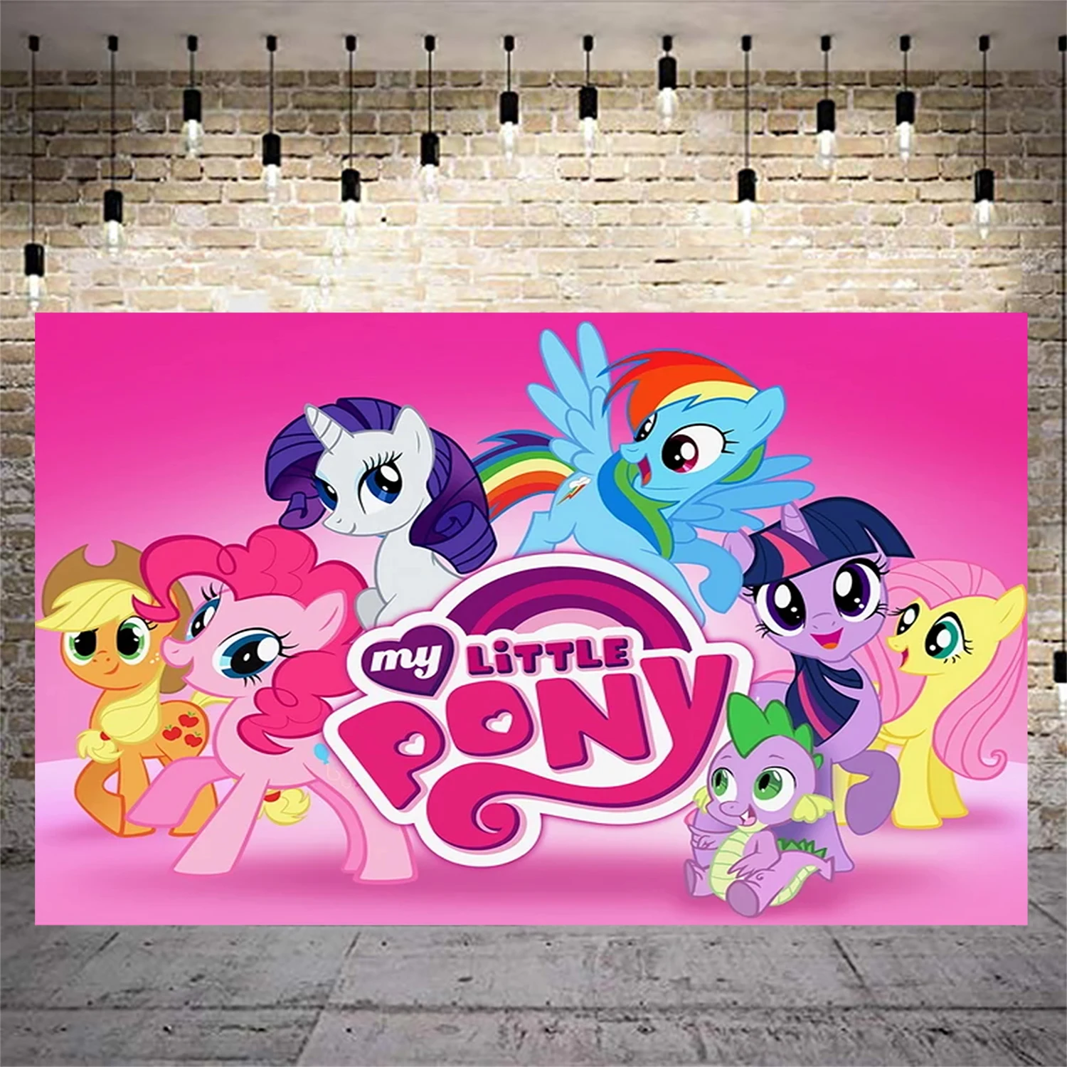 Polly Pony Theme Photo Background, Little Pony Birthday Party Supplies, Girl Birthday Party Favors, Photography Studio Backdrop