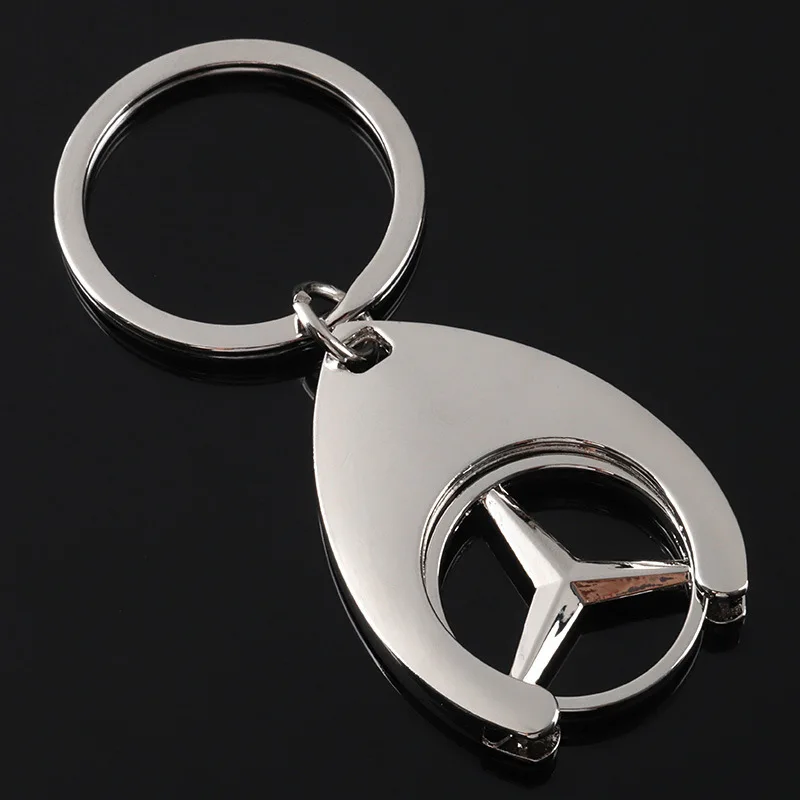 trolley coin for car keychain mercedes Metal Logo Keyring Car Keychain For Mercedes A B C E S GLA GLB GLC GLE GLS CLA GLK Class