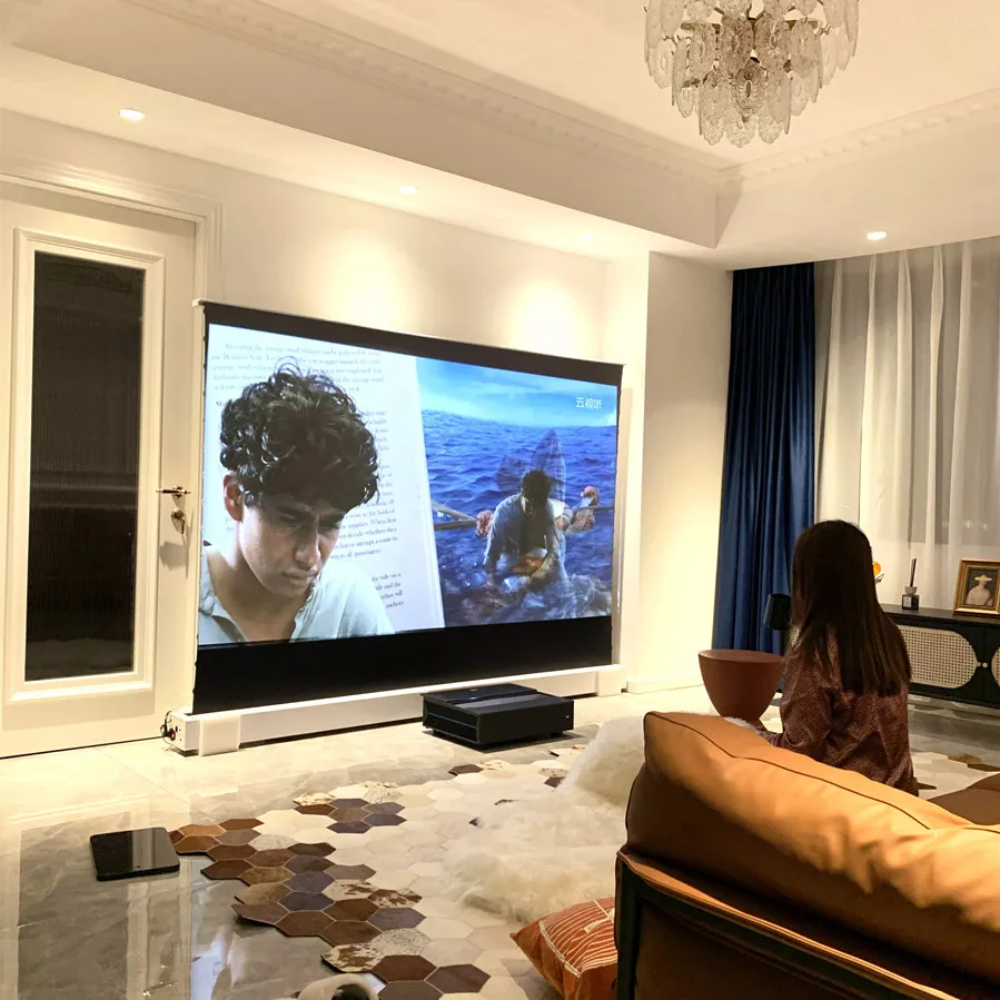 Mivision Screen Motorized Floor Rising Projection Screen for 4K Ultra Short Throw Laser Projector