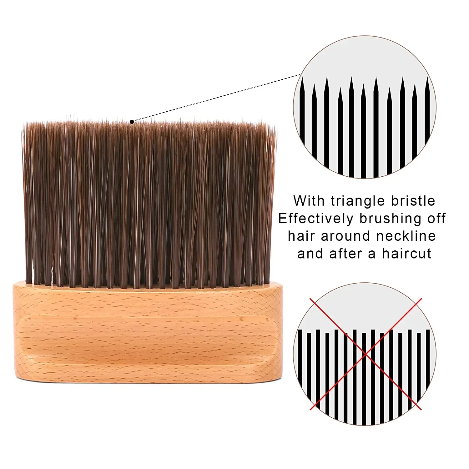 Barber Neck Brush Duster for Hair Cutting Soft Wood Neck Cleaning Brush Professional Salon Tool