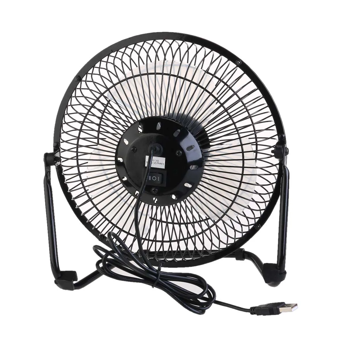 

8-Inch Black Metal USB Fan 360° Rotatable 2-Speed Mini Quiet Desktop for Laptop Car Use Durable Blade 120cm Cable 5V Powered