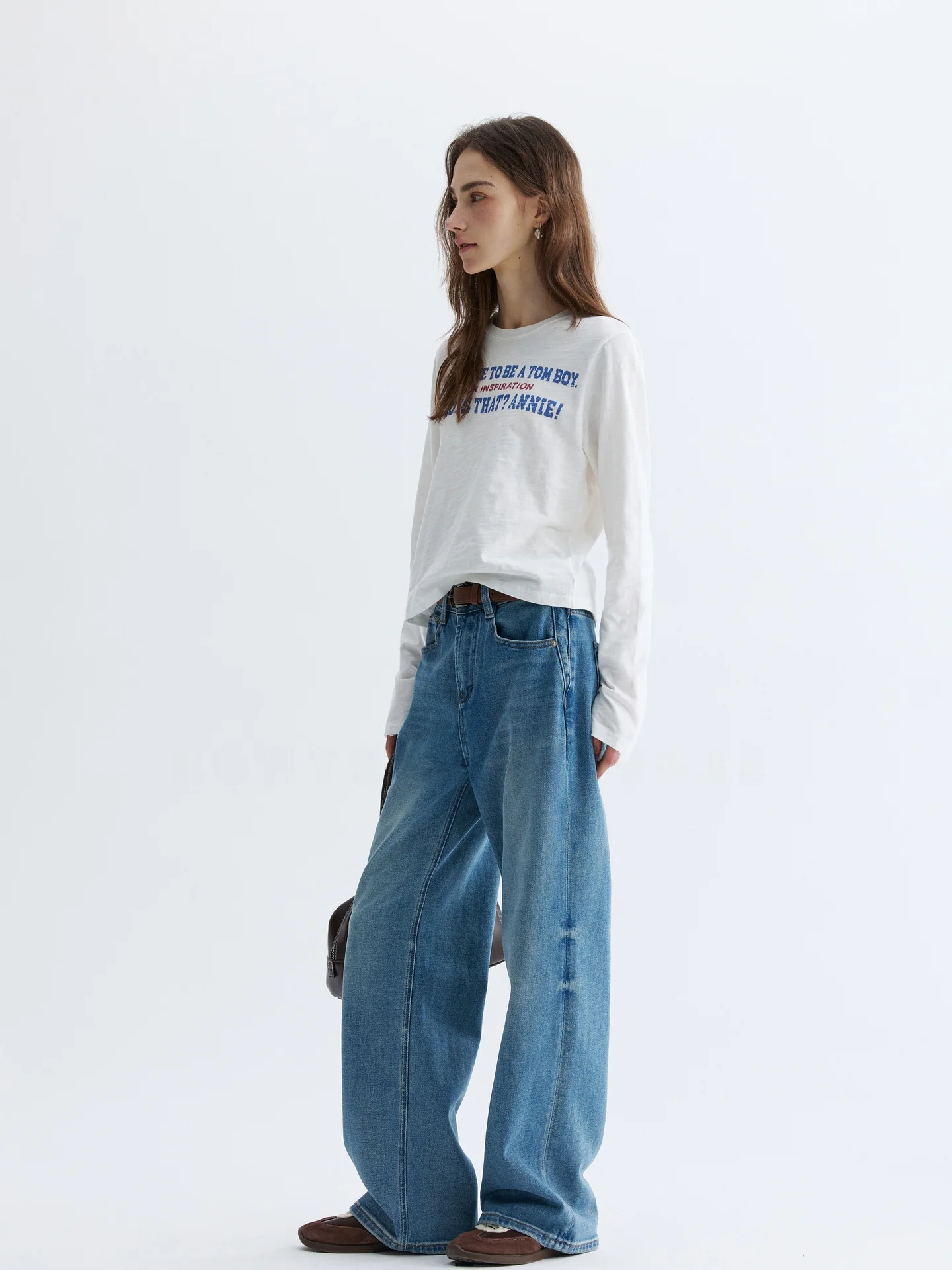 

Женские джинсы VAJE светло-голубого цвета, прямые, свободные, с высокой талией, в корейском стиле, модные, весна 2026, широкие штанины, короткие