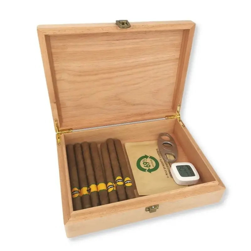 

Cedar wood cigar humidor humidifier humidity control storage box set for 20 cigars