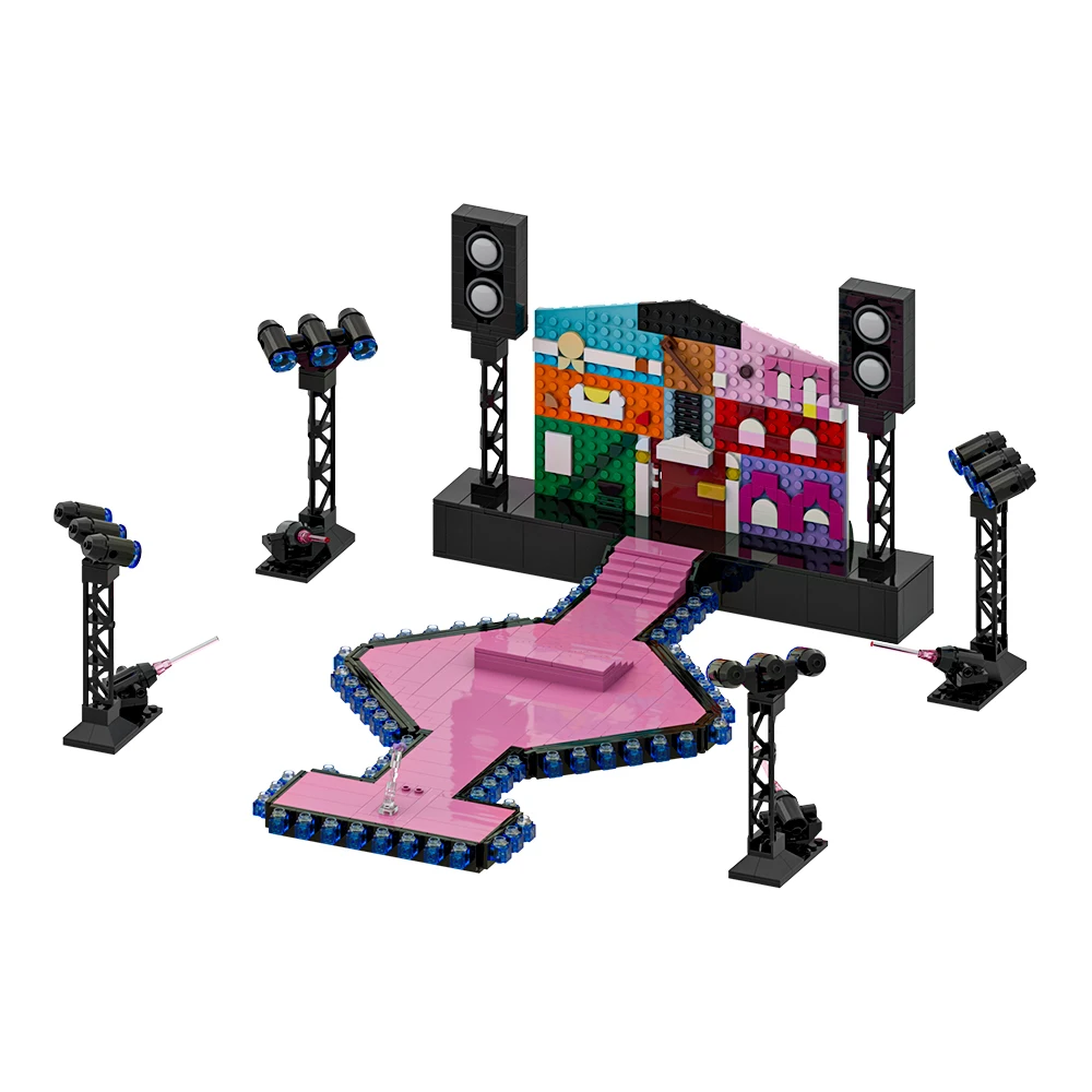 Moc taylors the eras tour modelo blocos de construção cantor taylors amante casa concerto música palco cena design tijolo brinquedo presentes