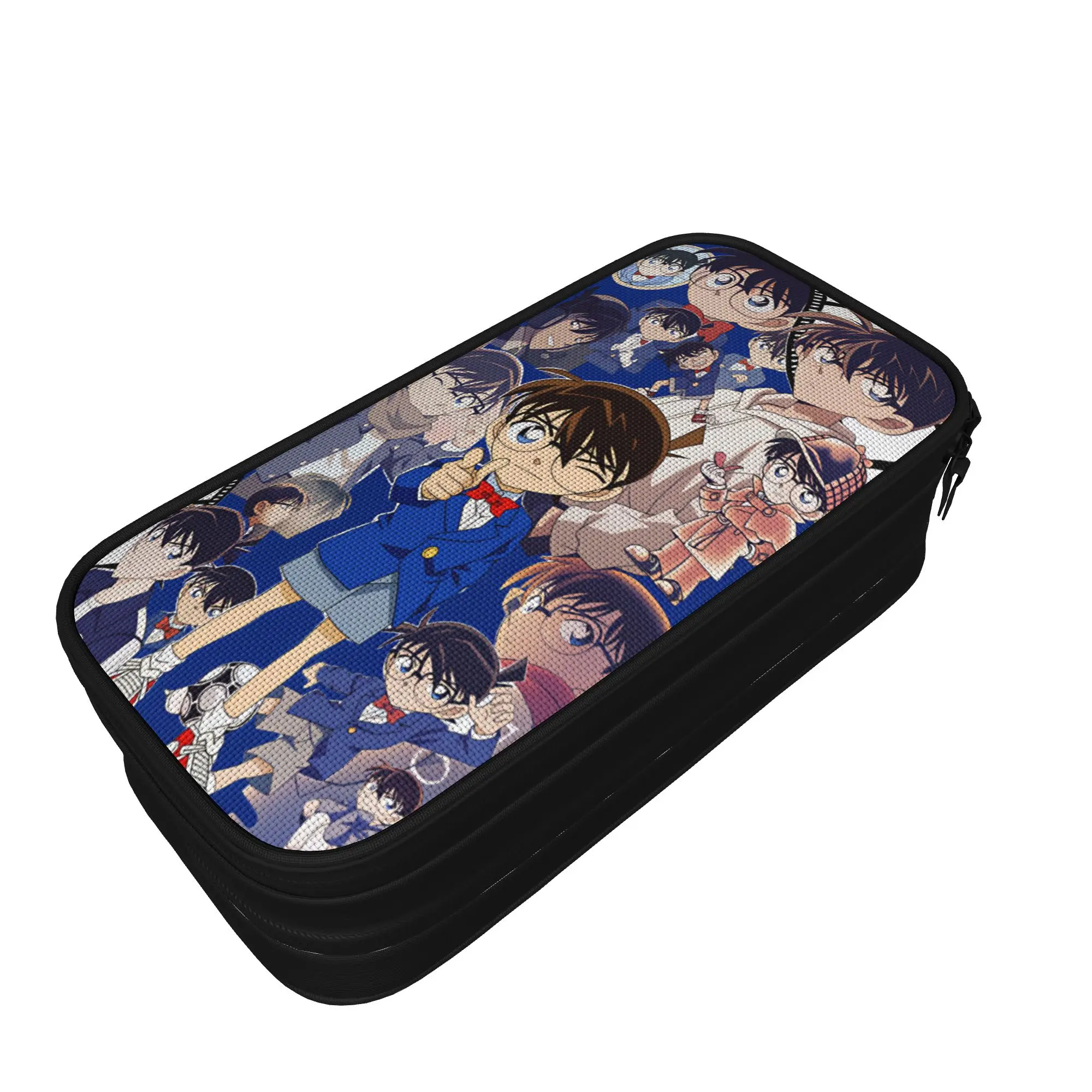 Detectives Conans Pencil Case  School Pencil Cases Zipper Students Aesthetic Large Pen Box Stationery Organizer