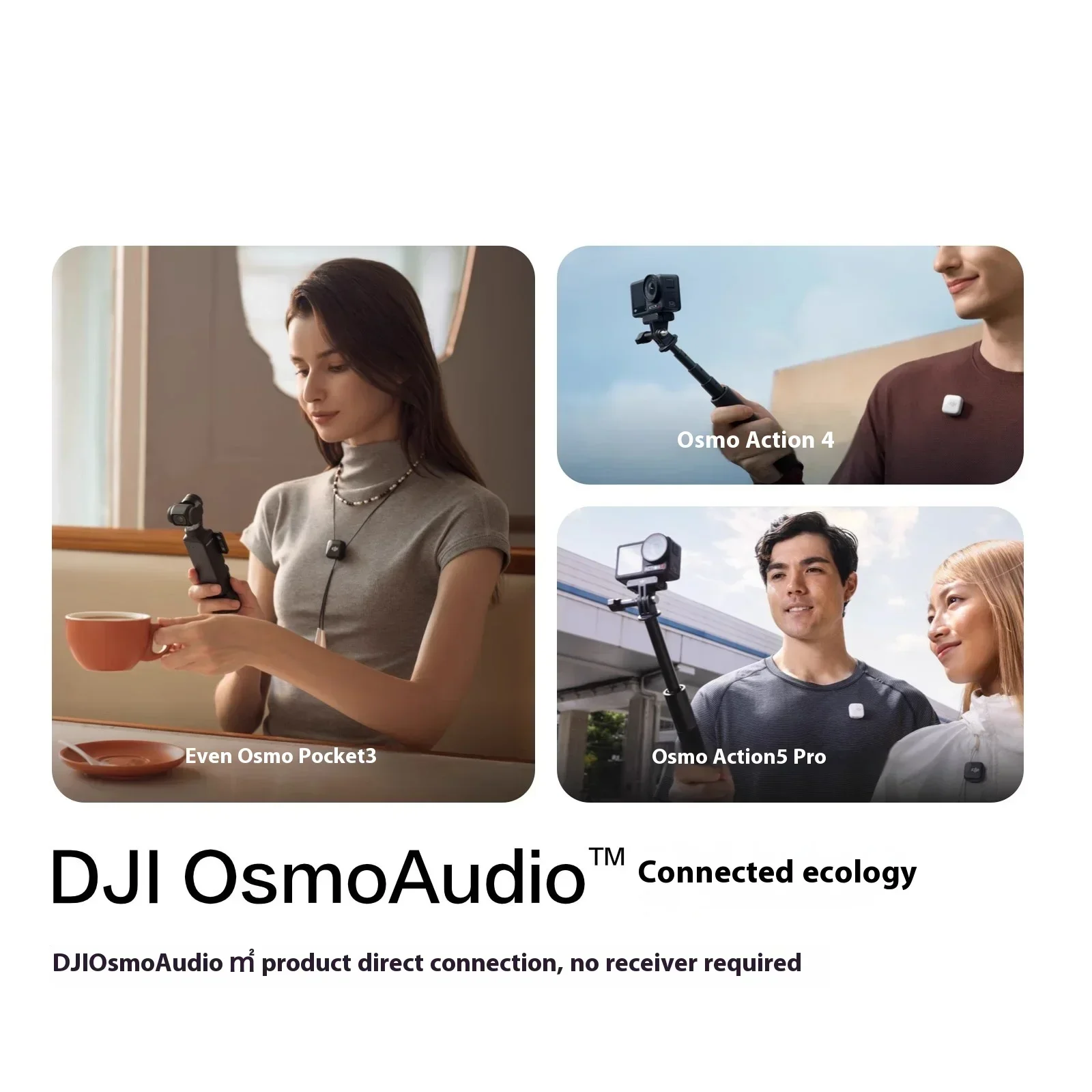 لـ DJI Mic Mini 2TX 1RX إضافة علبة شحن عملية 48 ساعة على مستوىين نشط إلغاء الضوضاء نقل صوت عالي الجودة