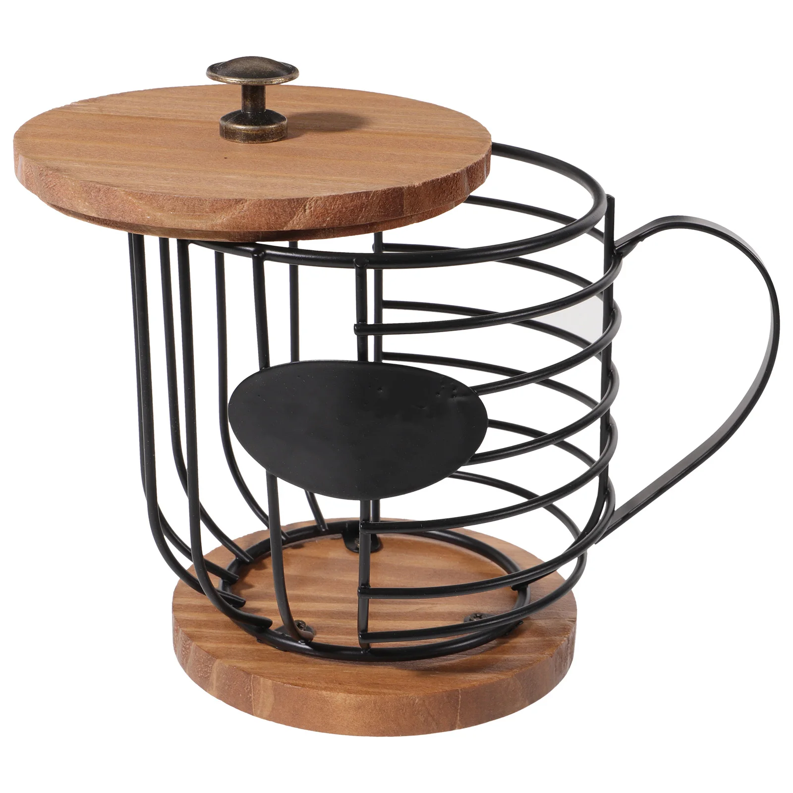 

Iron Wood Coffee Storage St 295 Black Small Size Cups Shaped ganizer Kitchen Living Room Fruit Snack Holder Metal Wire