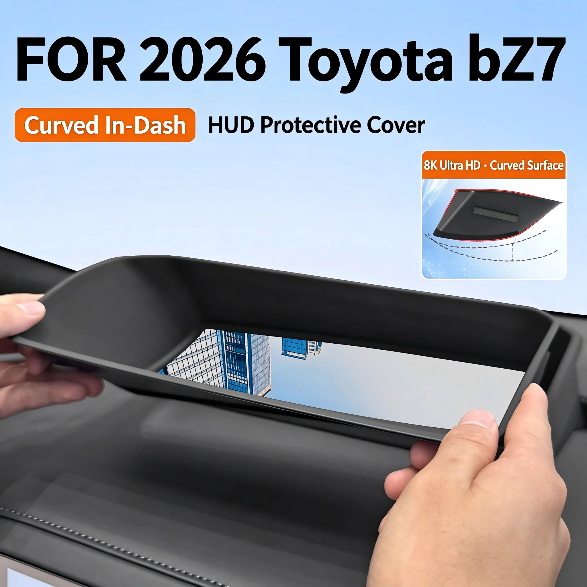 FOR 2026 Toyota bZ7 LHD Car HUD Head Up Display Protective Cover, Embedded Curved Soft Film