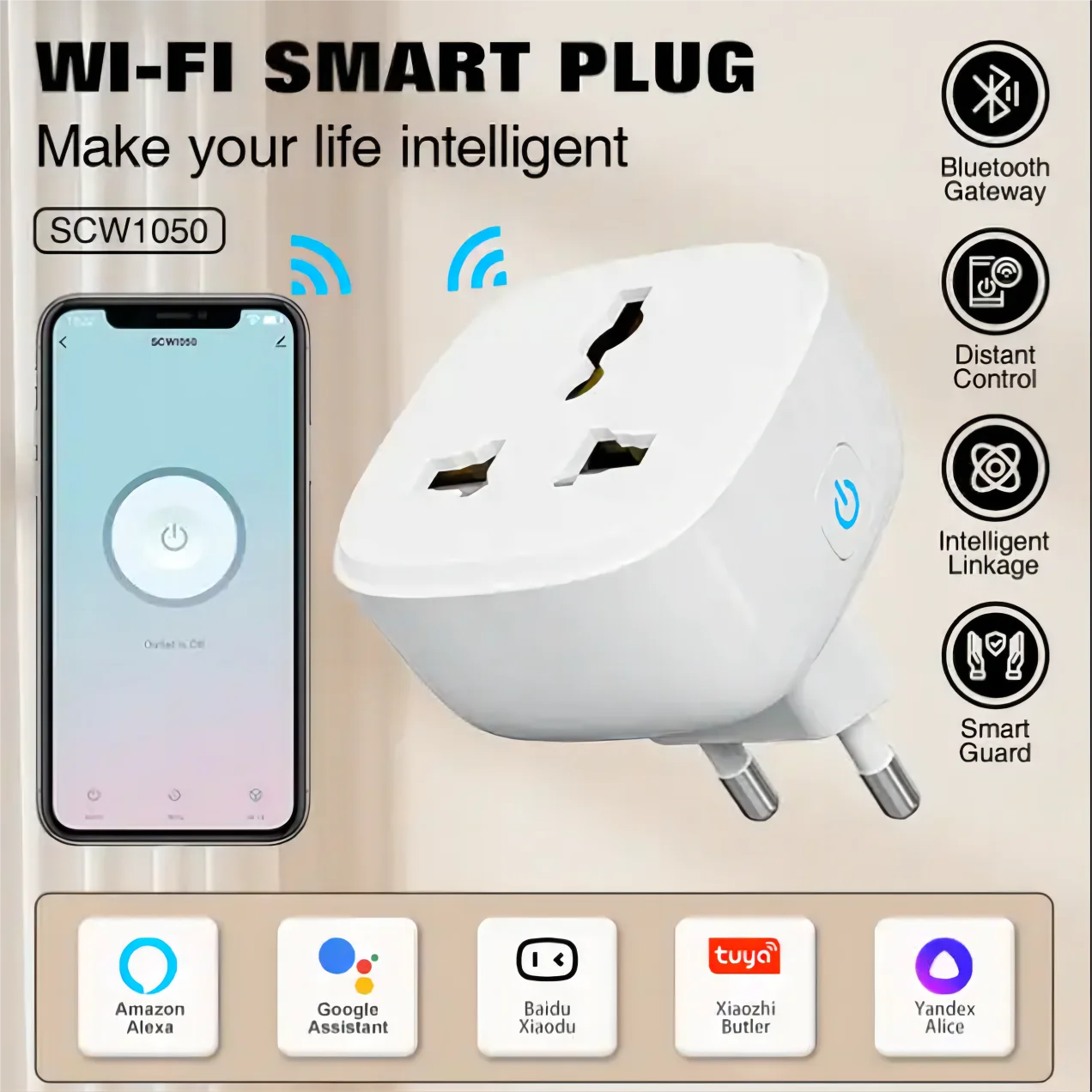 LDNIO WiFi Smart Wall Socket With Switch Button Portable Power Strip With EU US UK plug 2500 W Google Home Tuya WiFi Timer Plug