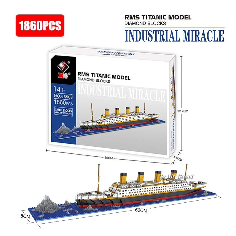 

1860pcs Set City Series with Box DIY Diamond Mini 3D Bricks Titanic Cruise Movies Boat Ship Building Blocks Toys for Kids Gifts