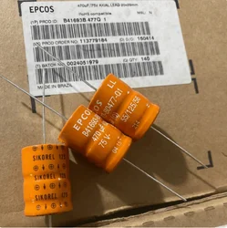 B41693B477Q1, B41693B477Q1, Série de alta corrente, Capacitor eletrolítico, 470UF, 75V, 20x29mm, frete grátis, 10 unidades por lote