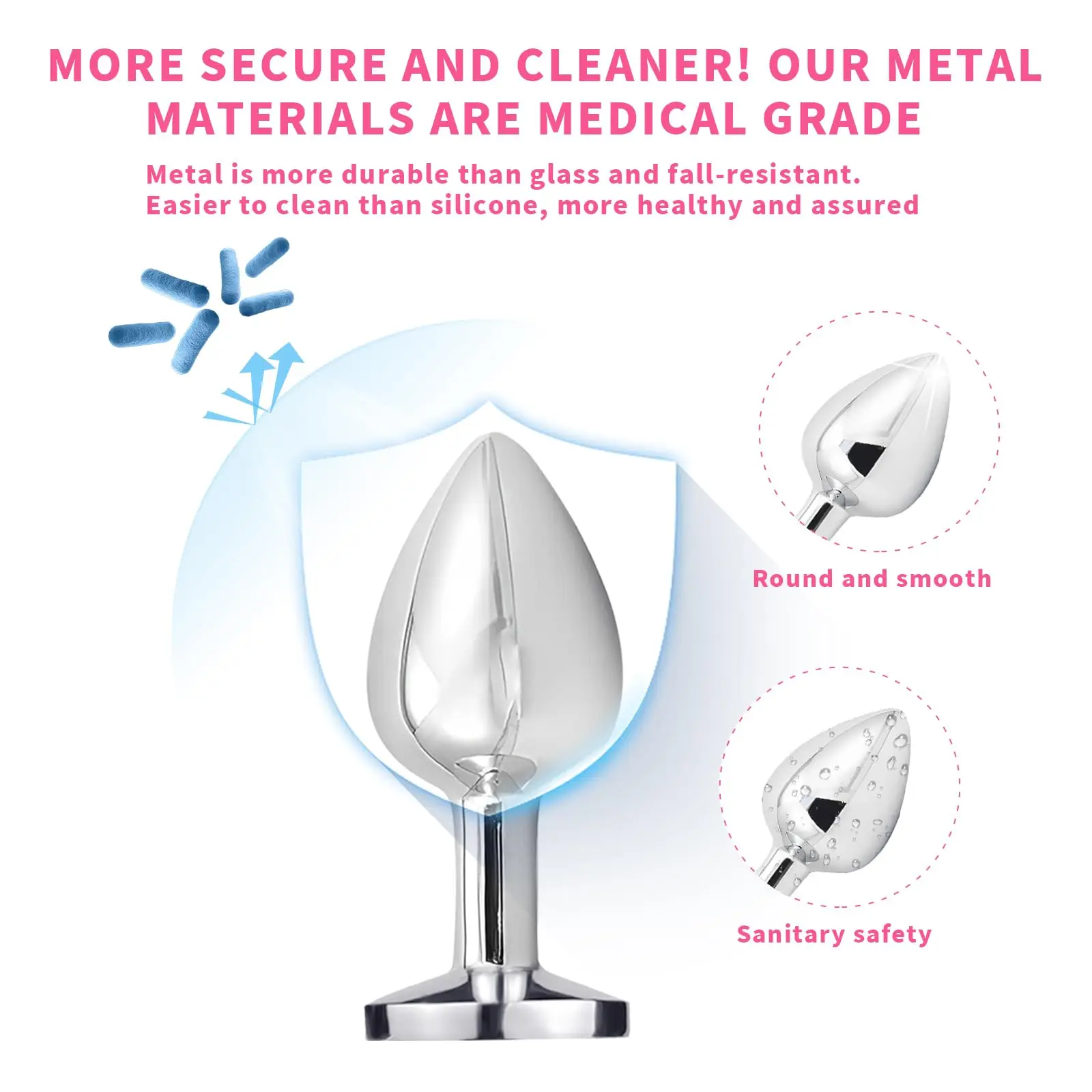 Металлическая анальная пробка - набор анальных пробок, 3-х шт. Анальные пробки, анальная пробка, но пробка, устройство сексуальной стимуляции для комплекта анальных пробок, игрушка для анального секса