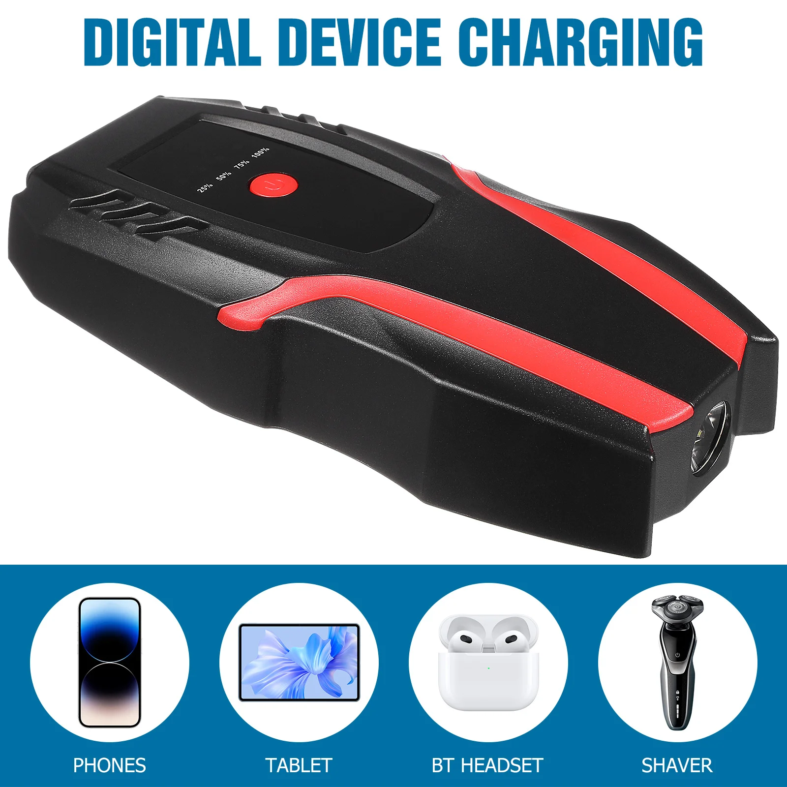 

Car Jump Starter 12V Emergency Power Bank Fast Charging Portable Auto Booster Outdoor Starter Device Car Booster