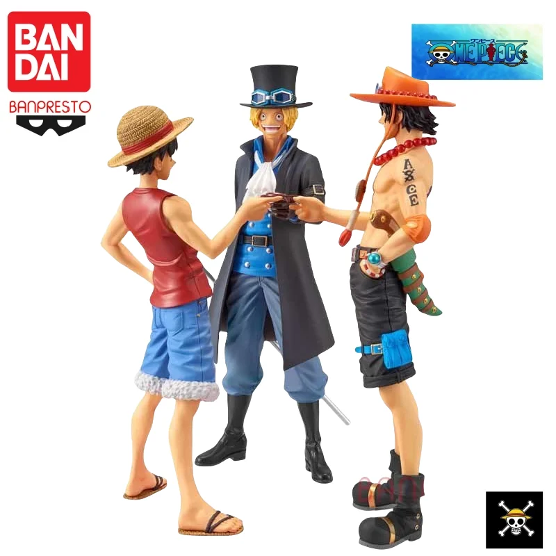 HEIßER Bandai Original Auf Lager 100% Banpresto ONE PIECE PortgasD Ace Monkey D Ruffy SaBo Action Figur Garage Puppe Marke Neue Boxed