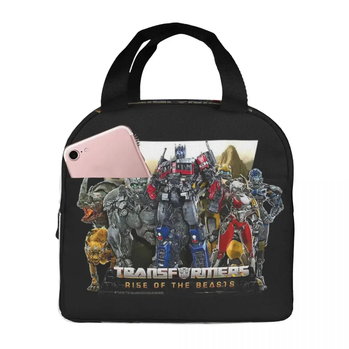 Transformers Rise Of The Beasts Lunch Bags Bento Box Lunch Tote Resuable Picnic Bags Cooler Thermal Bag for Woman Student School