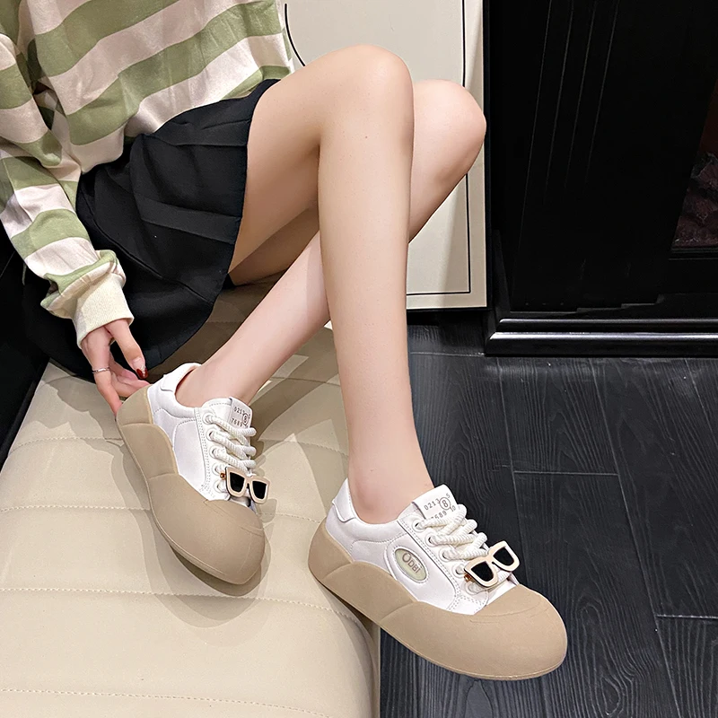 CRLAYDK2024 New Designer Cute Women Glasses Sneakers Big Toe Platform Fashion Shoes Slip On Skateboard Walking Tennis for Girls