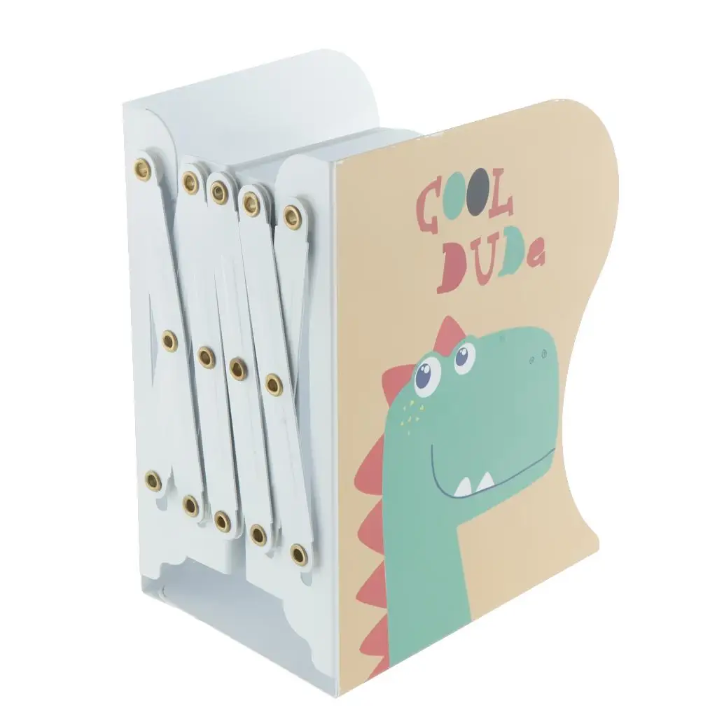 Heavy Duty Bookends for Children Cute Metal Cartoon Bookshelf Organizer Adjustable Iron Book Ends for Home